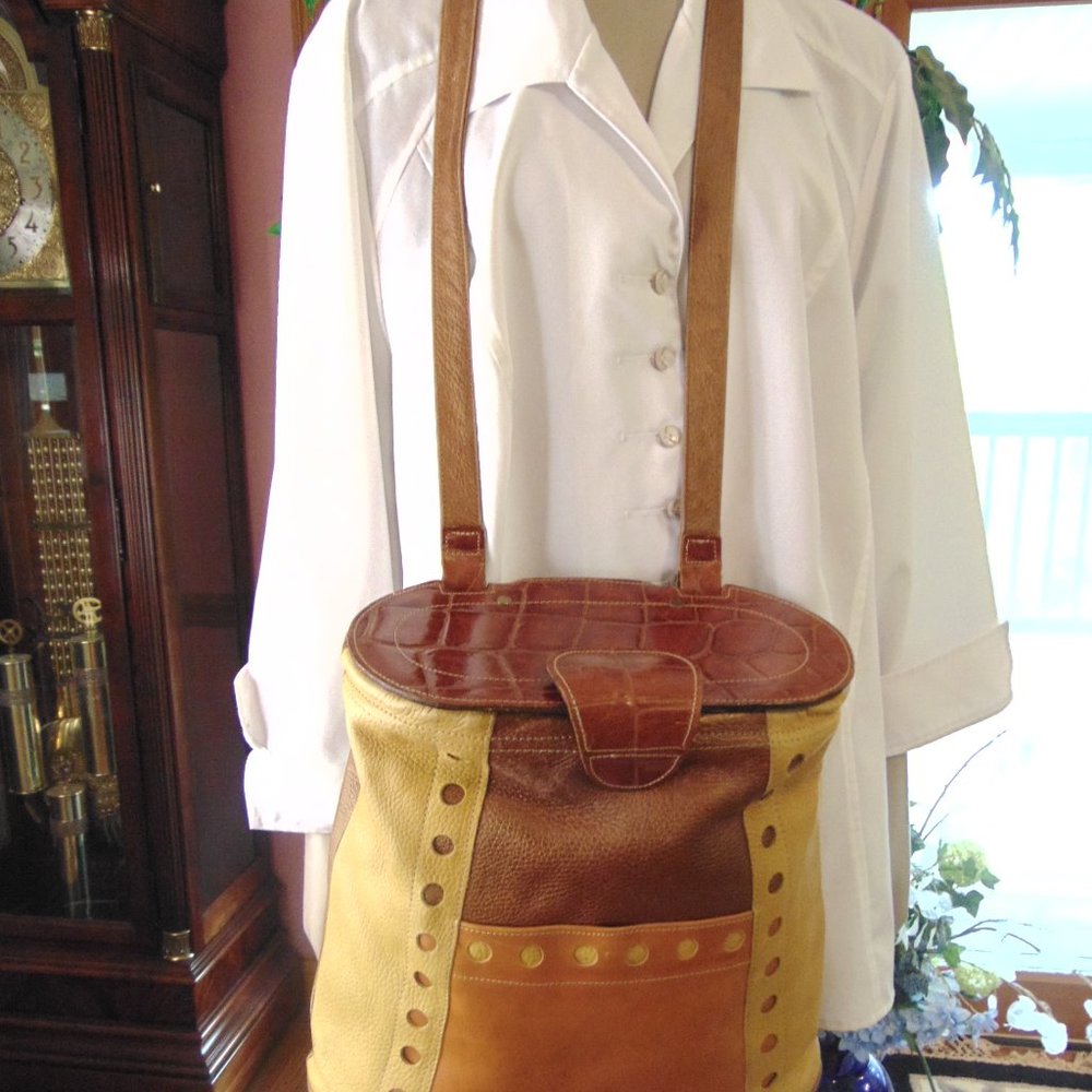 Maxx NY Leather Bucket Crossbody Bag